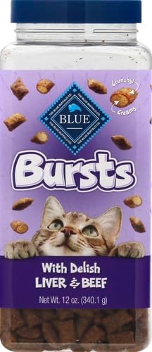 Blue Buffalo Bursts Crunchy Cat Treats, Chicken Liver and Beef 12-oz tub