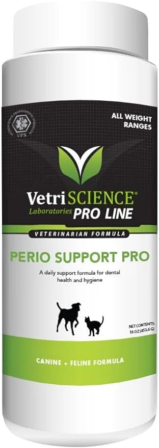 VETRISCIENCE Pro Perio Support Pro Dental Powder - Dogs + Cats, 16 oz