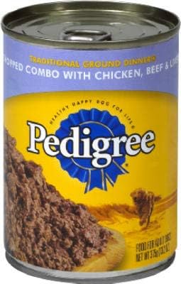 Pedigree Chopped Ground Dinner Combo with Chicken, Beef & Liver Canned Dog Food (Pack of 2)