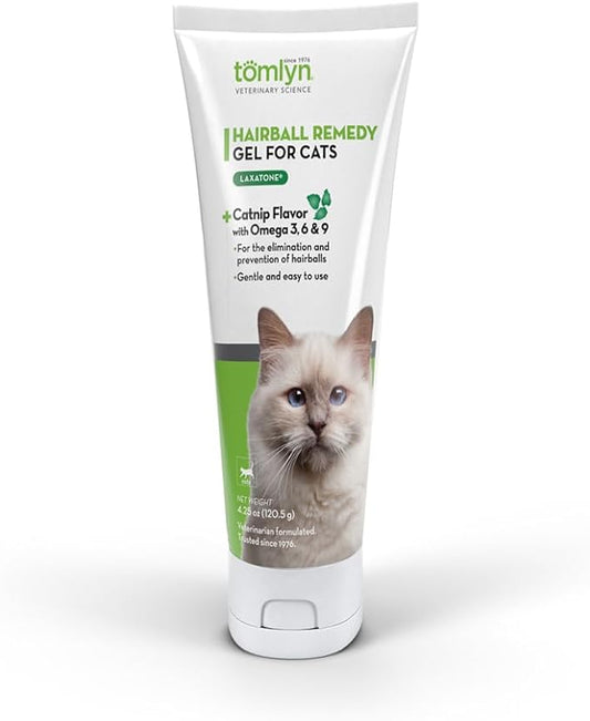 Tomlyn Laxatone Catnip-Flavored Hairball Remedy Gel for Cats, 4.25oz