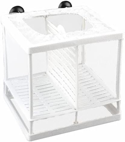 Fish Nursery for Aquarium-Fish，Aquarium Fish Breeder Box, Hatching Box, Juvenile Fish Spawning Incubator, Water Isolation Net Hatchery、Fish Isolation Box 16 x 14 x 15cm