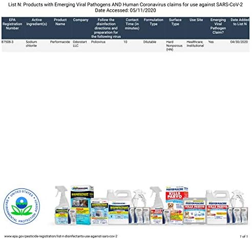 STAR BRITE PERFORMACIDE No-Rinse Disinfectant / Deodorizer for Pet Surfaces | Kills Parvovirus, Ringworm, Feline Calicivirus, Avian Influenza (Bird Flu), 3 Gallon Eco-Friendly Refill Pouches