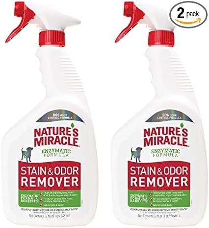 Nature's Miracle Dog Stain and Odor Remover, Everyday Mess Enzymatic Formula, 32 fl oz (Pack of 2)