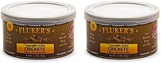 Fluker's Gourmet Canned Food for Reptiles, Fish, Birds and Small Animals, Crickets, 1.2 oz (Pack of 2)