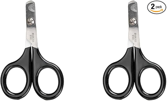 Master Grooming Tools Pet Nail Scissors — Stainless Steel Scissors for Trimming Nails on Cats and Birds - Small, 3½" (Pack of 2)