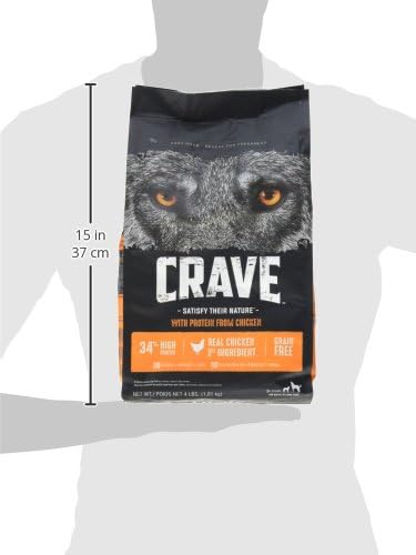 CRAVE Grain Free High Protein Adult Dry Dog Food, Chicken, 4 lb. Bag