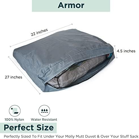 Molly Mutt Water-Resistant Dog Bed Liner, Polyester Bed Liner for Dogs, Easy to Clean, Gray, Small,22"x27"x4.75"