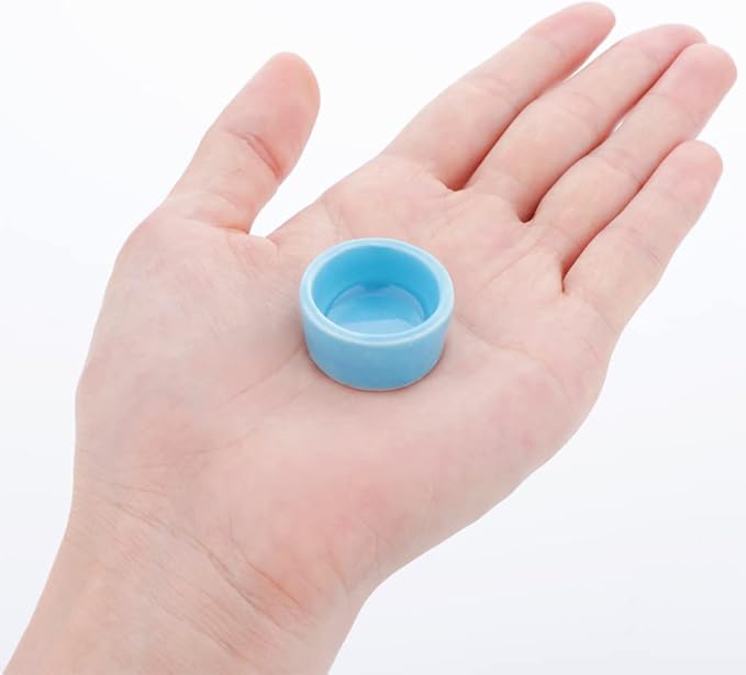 9 Pcs Spider Ceramic Water Bowl Tarantula Mini Dish for Tarantula Spider Millipede Tiny Bugs Terrarium Accessories (Blue)