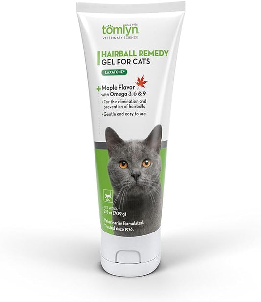 Tomlyn Laxatone Maple-Flavored Hairball Remedy Gel for Cats and Kittens, 2.5oz