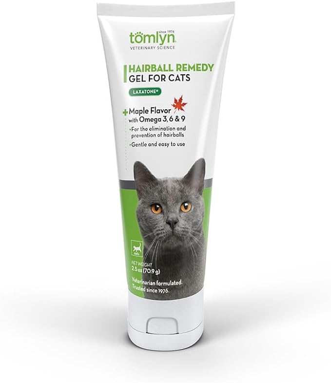 Tomlyn Laxatone Maple-Flavored Hairball Remedy Gel for Cats and Kittens, 4.25oz