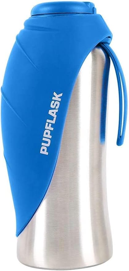 PupFlask Large Dog Water Bottle | 27 or 40 OZ Stainless Steel | Convenient Pet Water Dispenser | Portable Puppy Travel Water Bowl | Leak Proof Bottle Perfect Size For All Dog Breeds