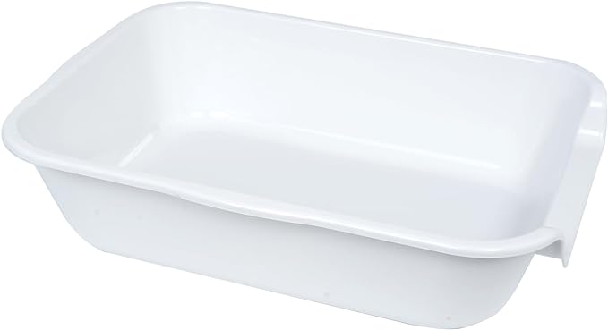 1 Pack Extra Large Dog Litter Box Pan Tray (ABS Material), Low Entry Jumbo Senior Litter Boxes for Multiple Kitten Big Cats, Pet Safe Indoor Dog Potty (White, 20" L x 15" W)