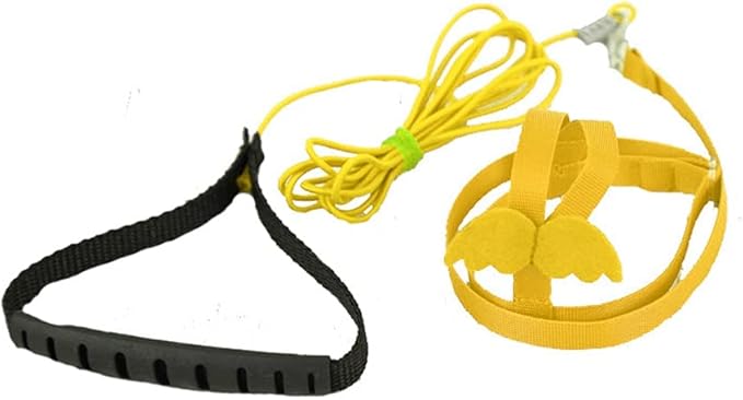 Birds Adjustable Harness and Leash, Parrot Outdoor Flying Training Traction Rope Straps with Cute Wing for Small Animal Birds, Parrots, Pigeons, Lizard, Turtles (L,Yellow)