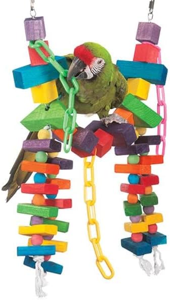 Super Bird Creations SB441 Rainbow Bridge Bird Toy, Large/XL Bird Size, 29" x 13"