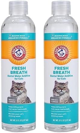 Arm & Hammer for Pets Advanced Care Dental Water Additive for Cats | Cat Teeth Cleaning Product for All Cats | Odorless and Flavorless Cat Dental Rinse, 8 Ounces (Pack of 2)