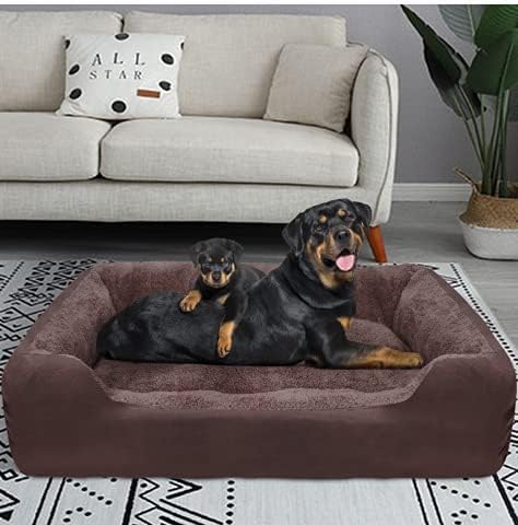 PUPPBUDD Dog Beds for Extra Large Dogs, Rectangle Washable Dog Bed Comfortable and Breathable Pet Sofa Warming Orthopedic Dog Bed for Jumbo Dogs