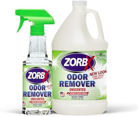 ZORBX Unscented Odor Eliminator for Strong Odor - Used in Hospitals & Healthcare Facilities | Advanced Trusted Formula, Fast-Acting Odor Remover Spray for Dog, Cat, House & Carpet (16 Oz + 64 Oz)