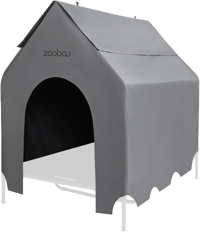 48” Durable Dog House Cover - Waterproof & UV-Resistant 600D Oxford Fabric Canopy for Outdoor Kennels - Fits 48"x37"x51" Houses - Protective Large Breed Shelter Top - COOL GREY