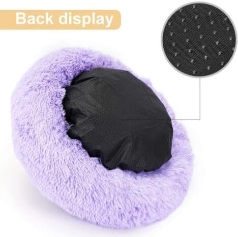 Cat Beds for Indoor Cats - Cat Bed Washable 20/24 inches, Dog Beds for Small Medium Dogs, Anti Anxiety Round Fluffy Plush Faux Fur Cat Bed,Thick Bottom Keep Pets Off The Cold Tile