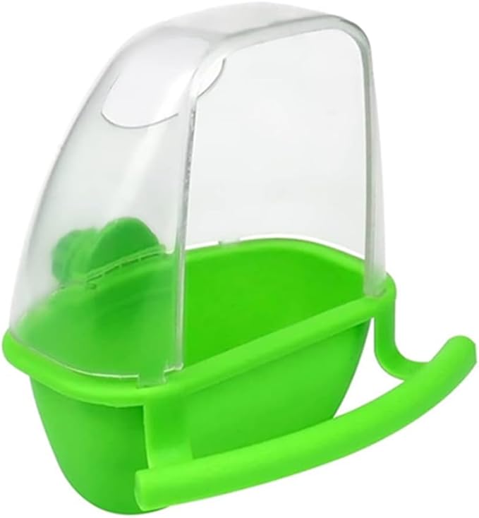 Bird Feeder Bird Cage Food Water Feeder Hanging Plastic Foods Feeding Box Parrot Cage Foods Container Cage Accessories (Green)