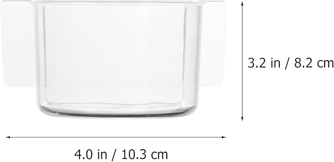 Ipetboom Bird 4 pcs Parrot Bowl Transparent Feed Parakeet Hanging Dish Conure Semicircle Feeders Water Pet Cups- Cages Cage Bowls Pigeon Feeder Small Macaw Canary Fence Cockatiel Bird Feeder