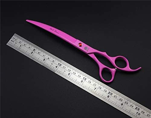 Purple Dragon Professional 7.0 inch 4PCS Pet Grooming Scissors Kit Japan Premium Steel Straight & Curved & Thinning Blade Dog Hair Cutting Shears Set with Case