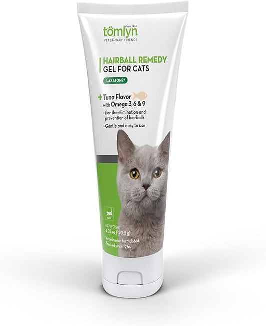 Tomlyn Laxatone Tuna-Flavored Hairball Remedy Gel for Cats and Kittens, 4.25oz