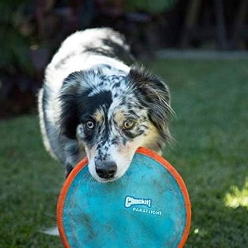 ChuckIt! Paraflight Flying Disc Dog Toy, Large (9.75"), Orange And Blue