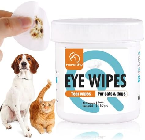 Pet Wipes for Cats & Dogs, Grooming Wipes for Eyes, Paws, Ears, Nose, Unscented Soft Pet Tear Stain Remover Wipes 150 Pads