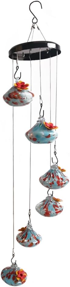 Charming Wind Chimes Hummingbird feeders for Outdoors Hanging ant and bee Proof Never Leak Perfect Garden Decor for Outside (SD-04)