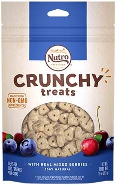 Nutro All Natural Crunchy Training Treats for Dogs 2 Flavor Variety Bundle: (1) Mixed Berries, and (1) Apple, 16 Oz. Ea. (2 Bags Total)