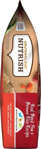 Rachael Ray Nutrish Premium Natural Dry Dog Food with Added Vitamins, Minerals & Taurine, Real Beef, Pea, & Brown Rice Recipe, 40 Pounds (Packaging May Vary)