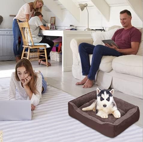 PUPPBUDD Dog Beds for Medium Dogs, Washable Dog Bed Comfortable and Breathable Pet Bed Rectangle Warming Dog Bed for Medium Dogs