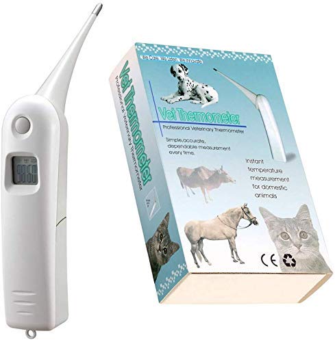 Pet Thermometer Dog Thermometer, Fast Digital Veterinary Thermometer, Pet Thermometer for Dogs, Cats, Horse,Cattle, Pigs,Birds, Sheep.(Battery Included)