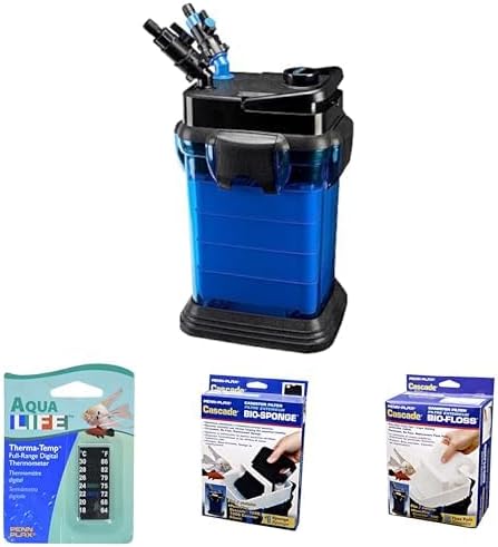 Bundle of Penn-Plax Cascade All-in-One Aquarium Canister Filter – for Tanks Up to 150 Gallons (315 GPH) – Cascade 1200-4 Piece Bundle
