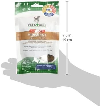 Vet's Best Hip & Joint Soft Chew Dog Supplements | Formulated with Glucosamine & Chondroitin to Support Dog Joint & Cartilage Health | 30 Day Supply