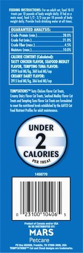 TEMPTATIONS Classic Crunchy and Soft Cat Treats Feline Favorite Variety Pack, 4 Count (Pack of 1)