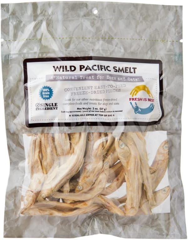 Fresh Is Best - Freeze Dried Healthy Raw Meat Treats for Dogs & Cats - Wild Pacific Smelt