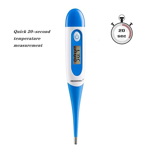 Digital Pet Thermometer for Accurate Fever Detection, Suitable for Cats/Dogs/Horse/Veterinarian, Waterproof Pet Thermometer, Fast and Accurate Measurements in 20 Seconds (Blue)