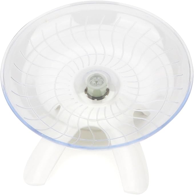 Hamster Wheel Silent Hamster Exercise Wheel Running Spinner Hamster Flying Saucer for Hamsters Gerbils Mice and Other Small Pets (White)