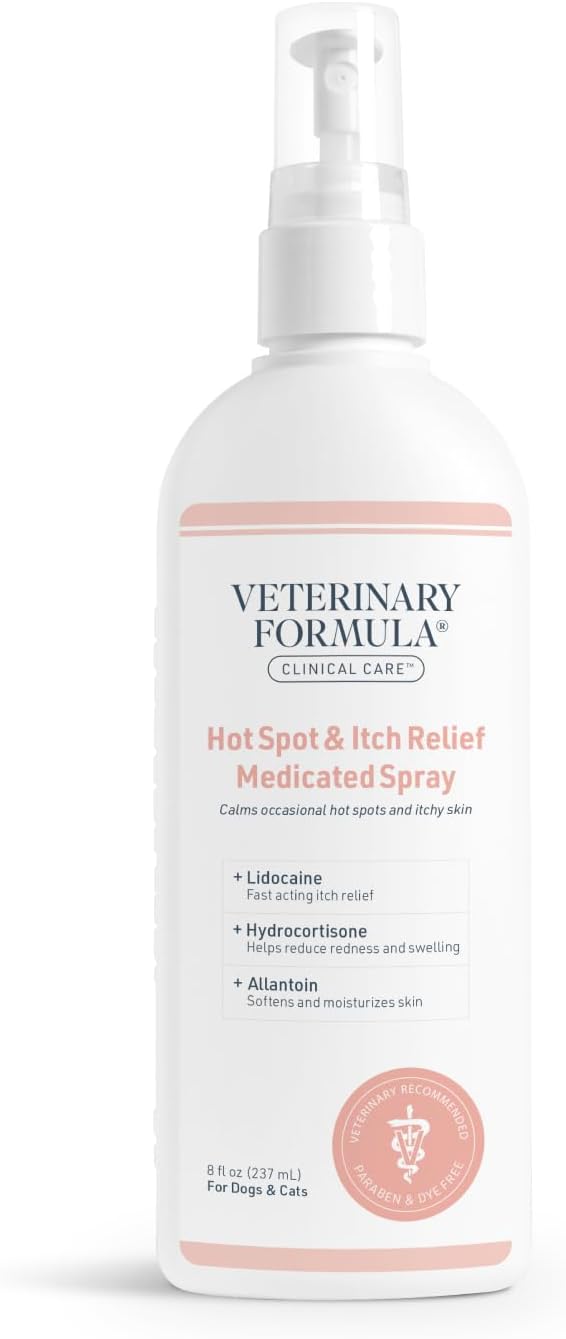Vet's Best Healthy Coat Shed & Itch Relief Dog Supplements & Veterinary Formula Clinical Care Hot Spot & Itch Relief Medicated Spray, 8oz