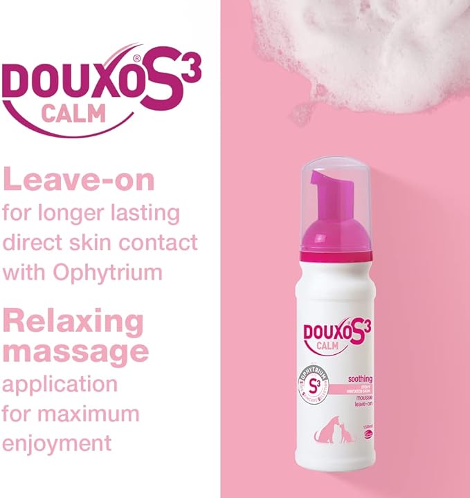 Douxo S3 Calm Mousse 5.1 oz (150 mL) - For Dogs and Cats with Allergic, Itchy Skin