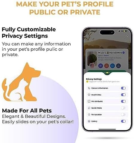 HeyBuddy® Slide Series - QR Code Smart Pet Tags for Dogs & Cats, Personalized Pet Tag Stores Multiple Information, includes Passive Location Tracking, Real-Time Notification & Community Alerts