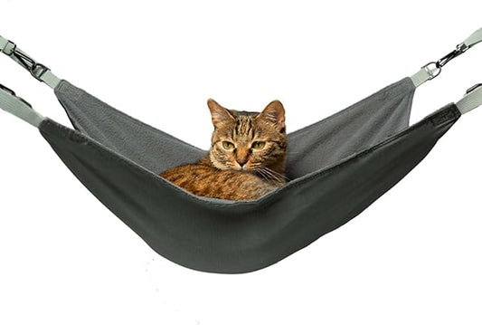 Cat Hammock Bed for Cage,Hanging Cat Bed,Cat Hammock Bed,Washable Soft Outdoor Cat Mat,Waterproof Cooling Kittens Cat Hammock for Large Cats 26in*20in (XX-Large, Black)