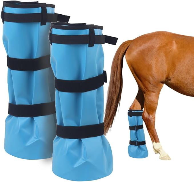 Hoof Soaking Boot for Hoof Problems, White Line Disease, Thrush, Abscess Horse Soaker Bag, Hooves Care Treatment, 2 Piece