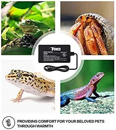 iPower Reptile Heat Pad 4W/8W/16W/24W Under Tank Terrarium Warmer Heating Mat and Digital Thermostat Controller for Turtles Lizards Frogs and Other Small Animals, Multi Sizes