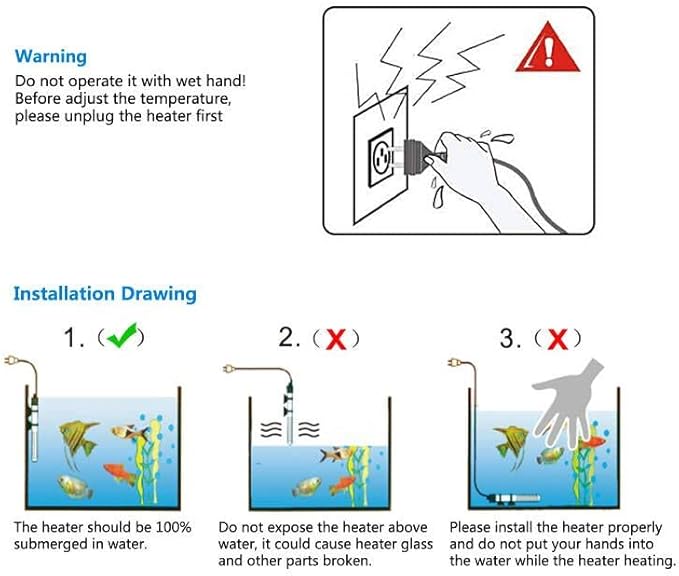 25W Small Aquarium Heater, Submersible Heater for Small Fish Tank (1-8 gallons) with Free Thermometer Sticker
