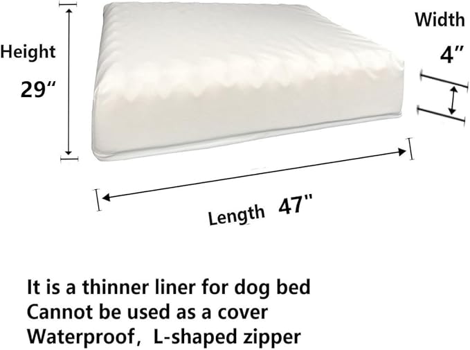 Waterproof Dog Crate Bed Liner 47 x 29 Inch Liner Only