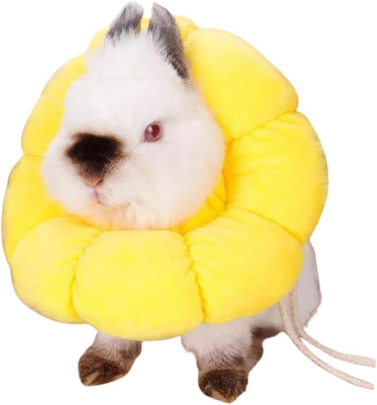 Rabbit Protection Cone Extra Small Soft Elizabethan Collar for Bunny Chinchilla Guinea Pig Small Cat Recovery Collar Kitten E Collar Alternative After Surgery Wound Healing Donut Collar (Yellow, XS)