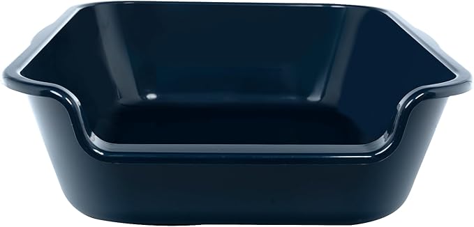 1 Pack Extra Large Dog Litter Box Pan Tray (ABS Material), Low Entry Jumbo Senior Litter Boxes for Multiple Kitten Big Cats, Pet Safe Indoor Dog Potty (Dark Blue,20" L x15 W)